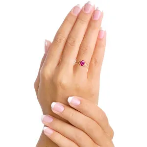1 Carat 14K Solid Rose Gold Ring Natural Pink Topaz