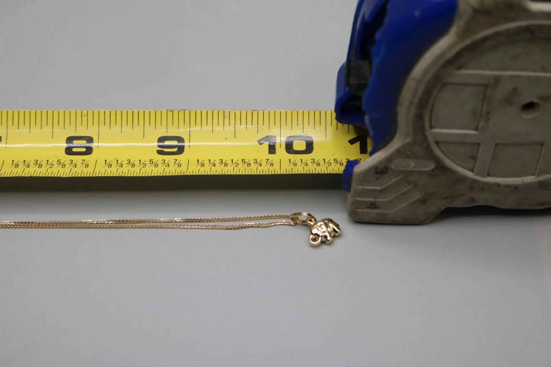 14-Karat Yellow Gold Wheat Style Necklace w/ Elephant Charm 2.1 Grams