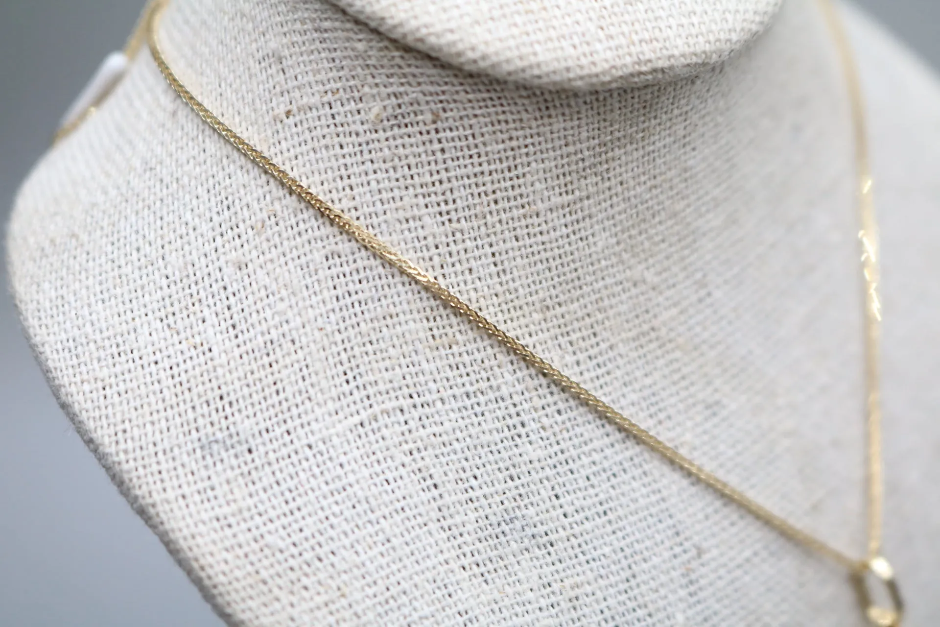 14-Karat Yellow Gold Wheat Style Necklace w/ Elephant Charm 2.1 Grams