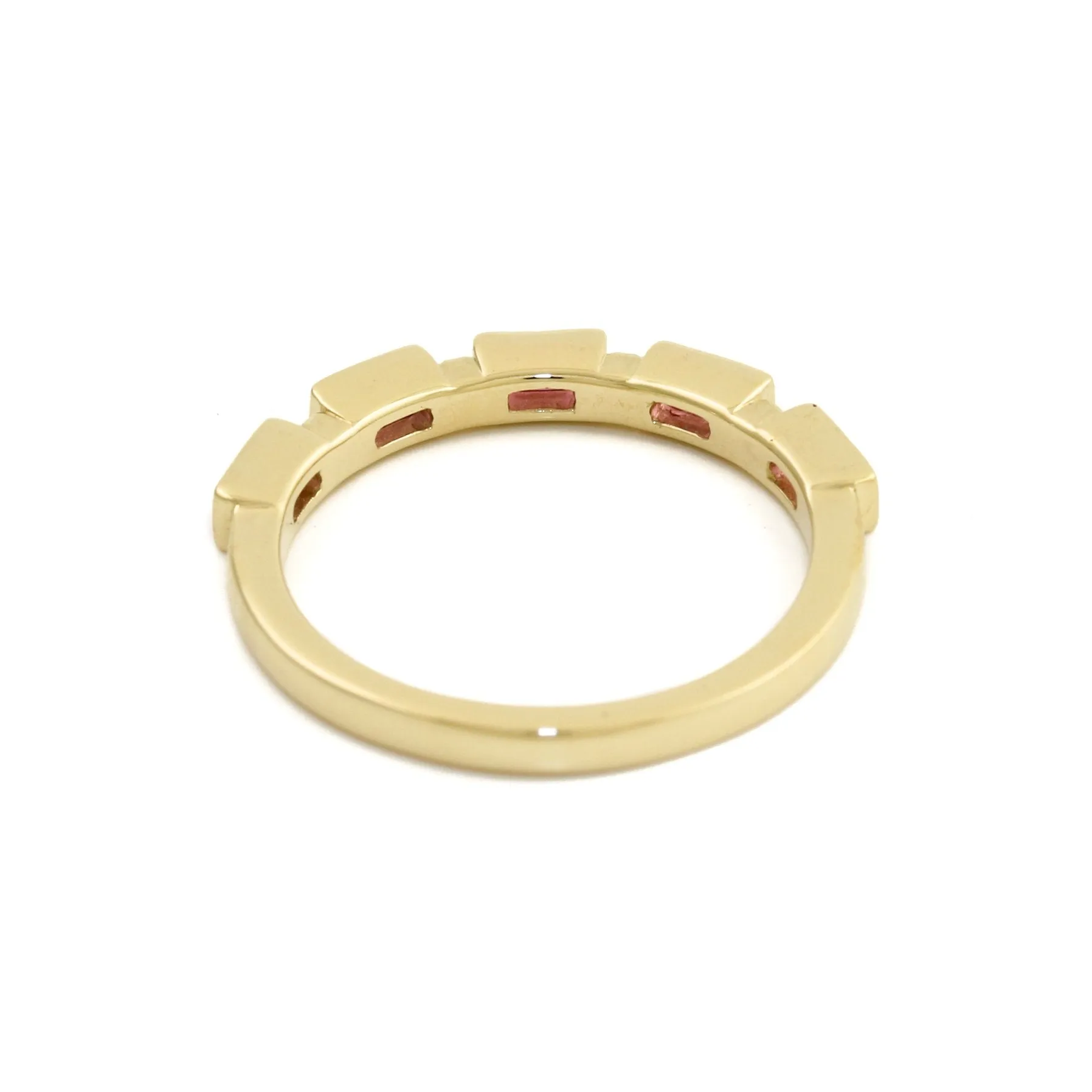 14K Gold Pink Sapphire Baguette Band
