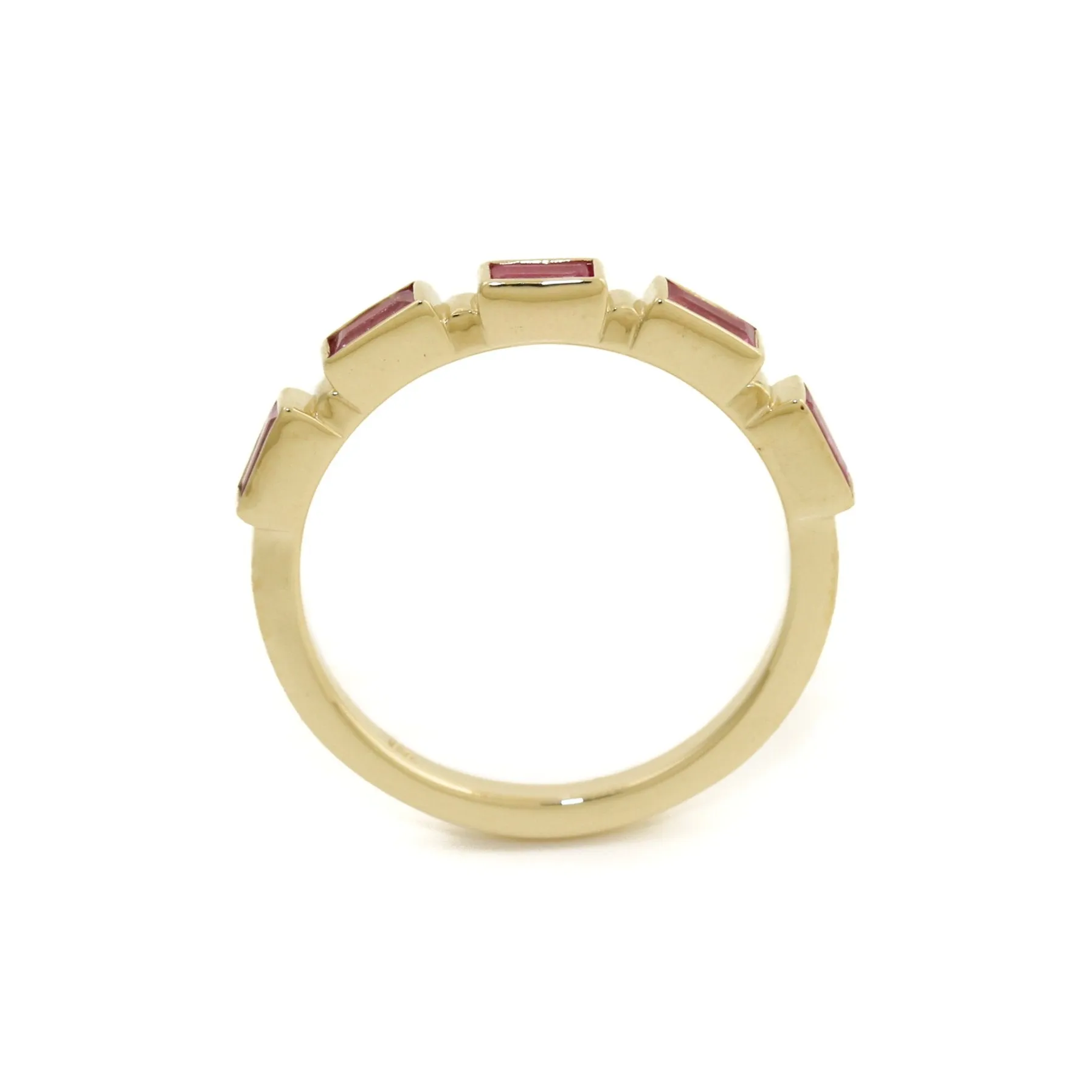 14K Gold Pink Sapphire Baguette Band