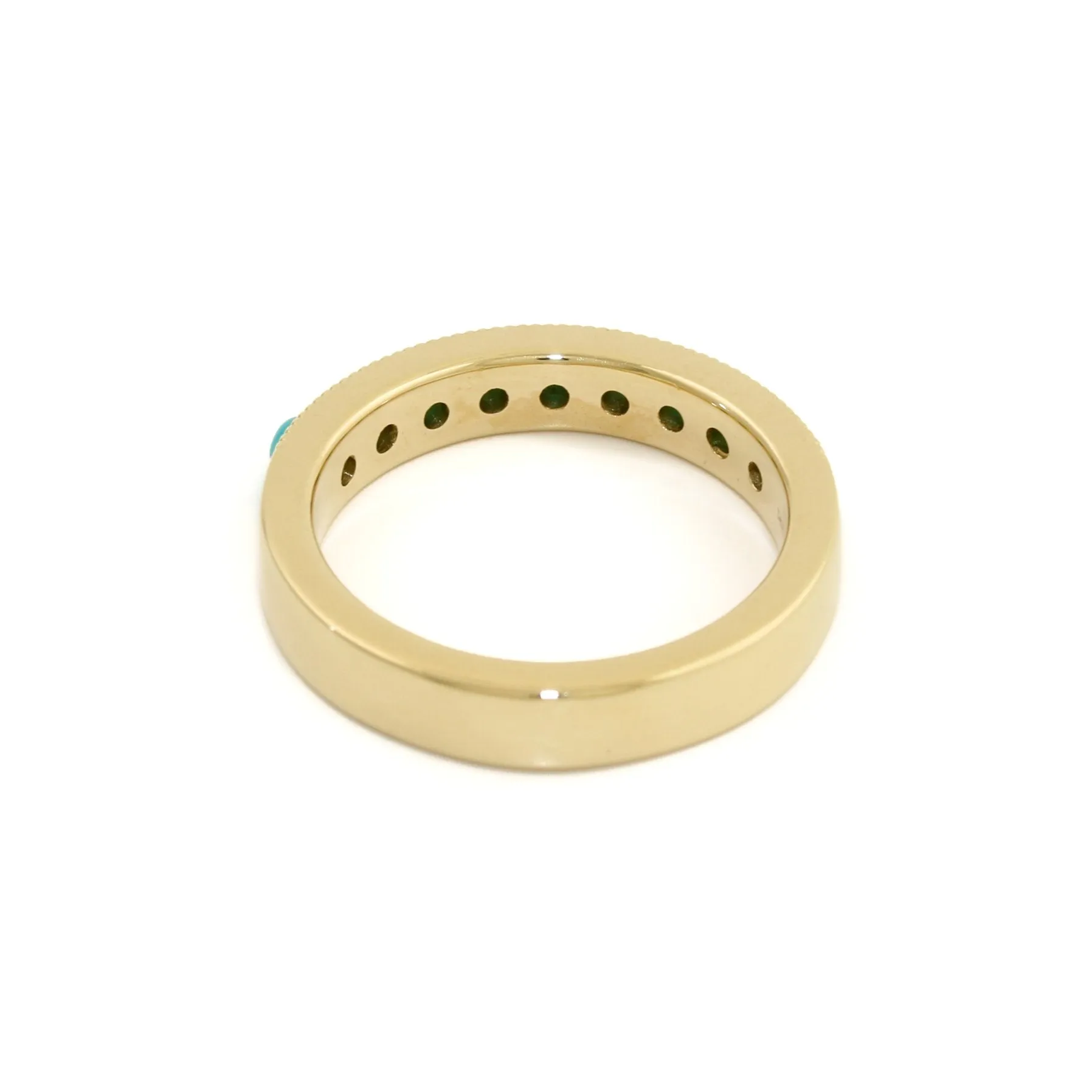 14K Gold Sleeping Beauty Turquoise Channel Band