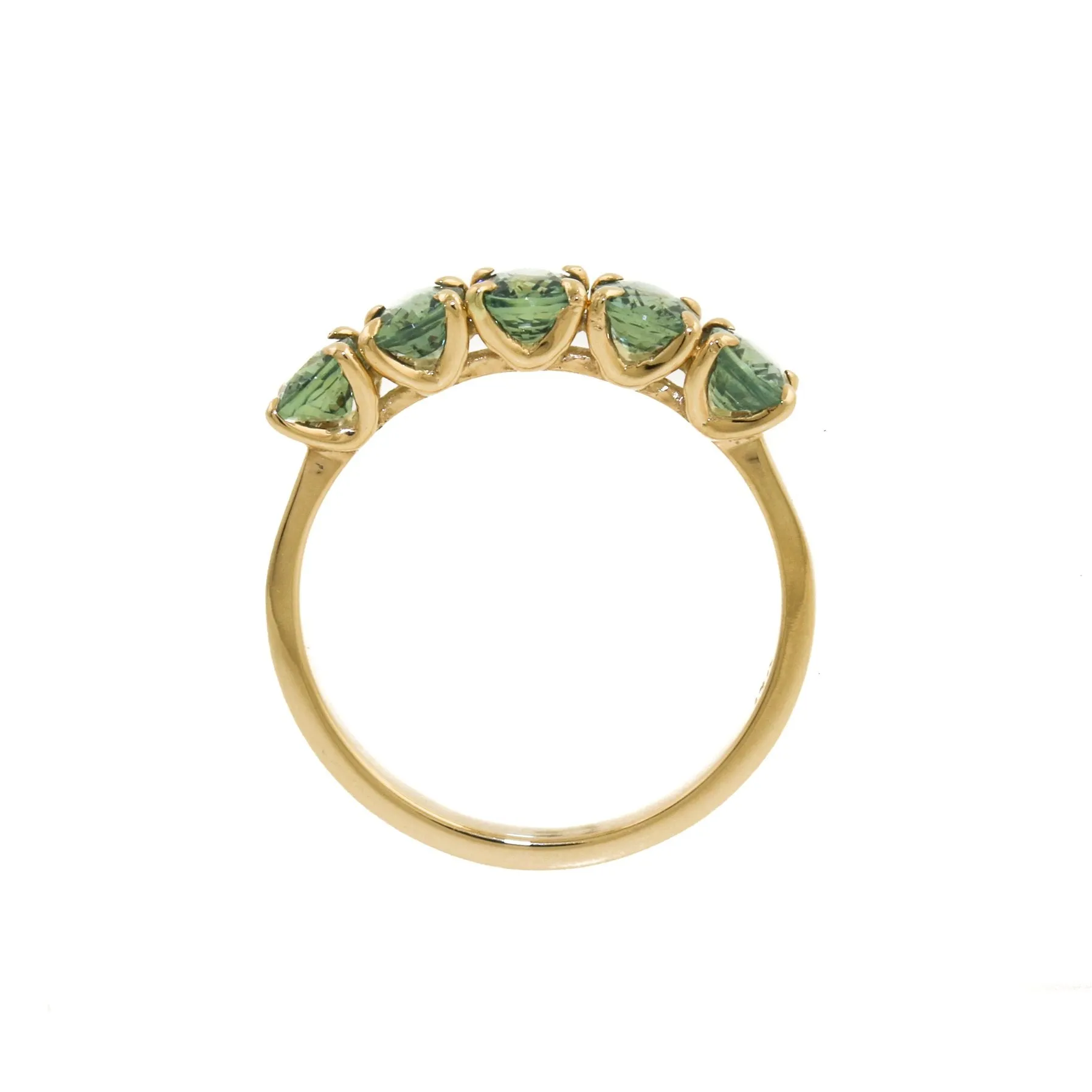 14K Gold x Ocean Teal Sapphire Band