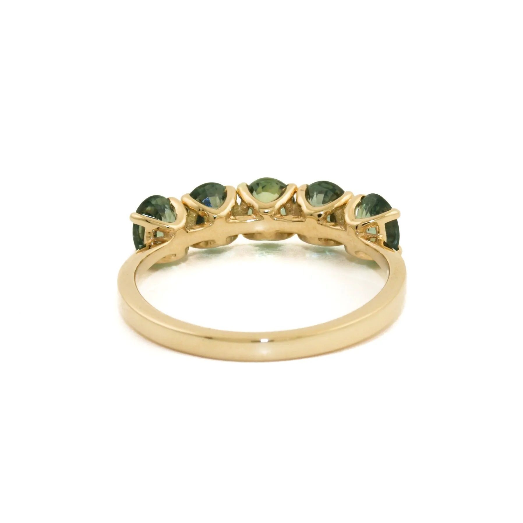 14K Gold x Ocean Teal Sapphire Band