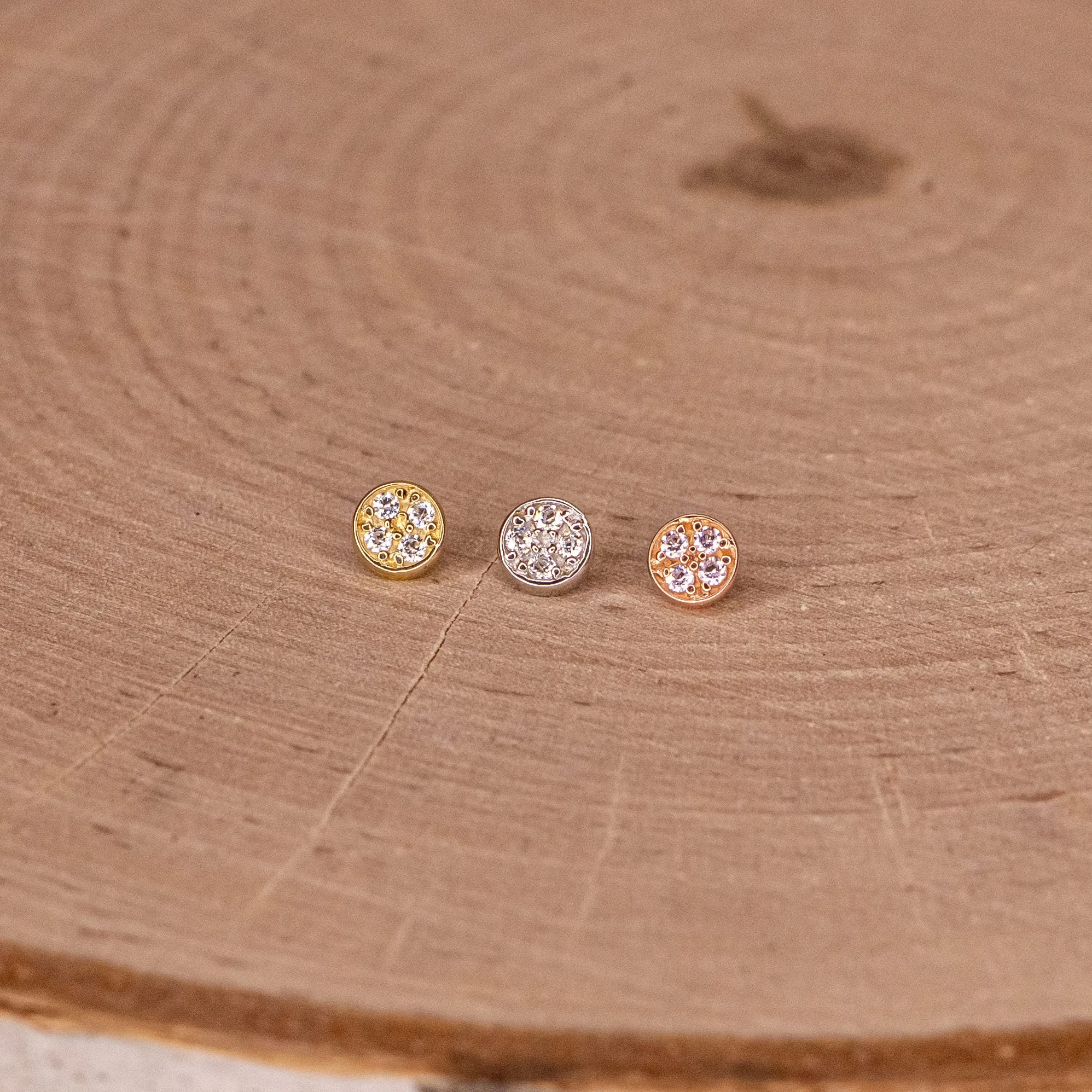 4mm Micro Pave Discs in Rose Gold- GENUINE DIAMONDS