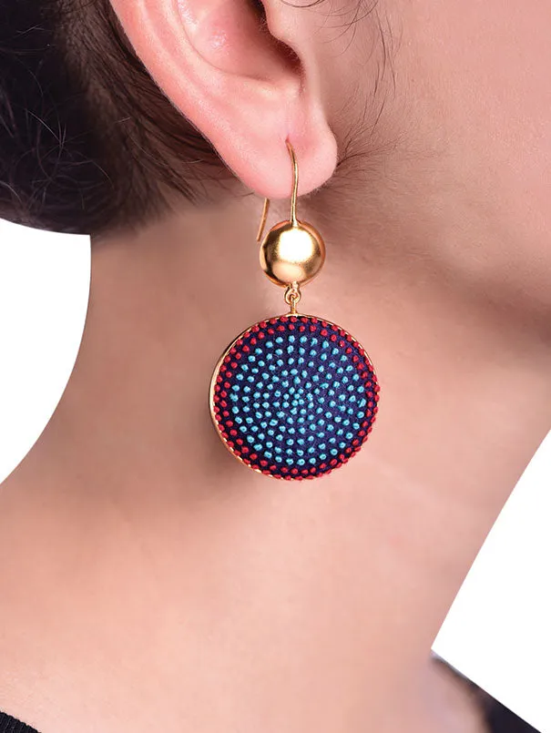 Aqua   Red Sifar Earrings