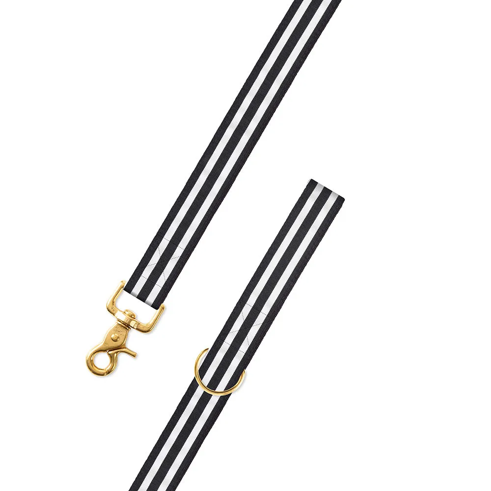 Black & White Grosgrain Ribbon Dog Leash