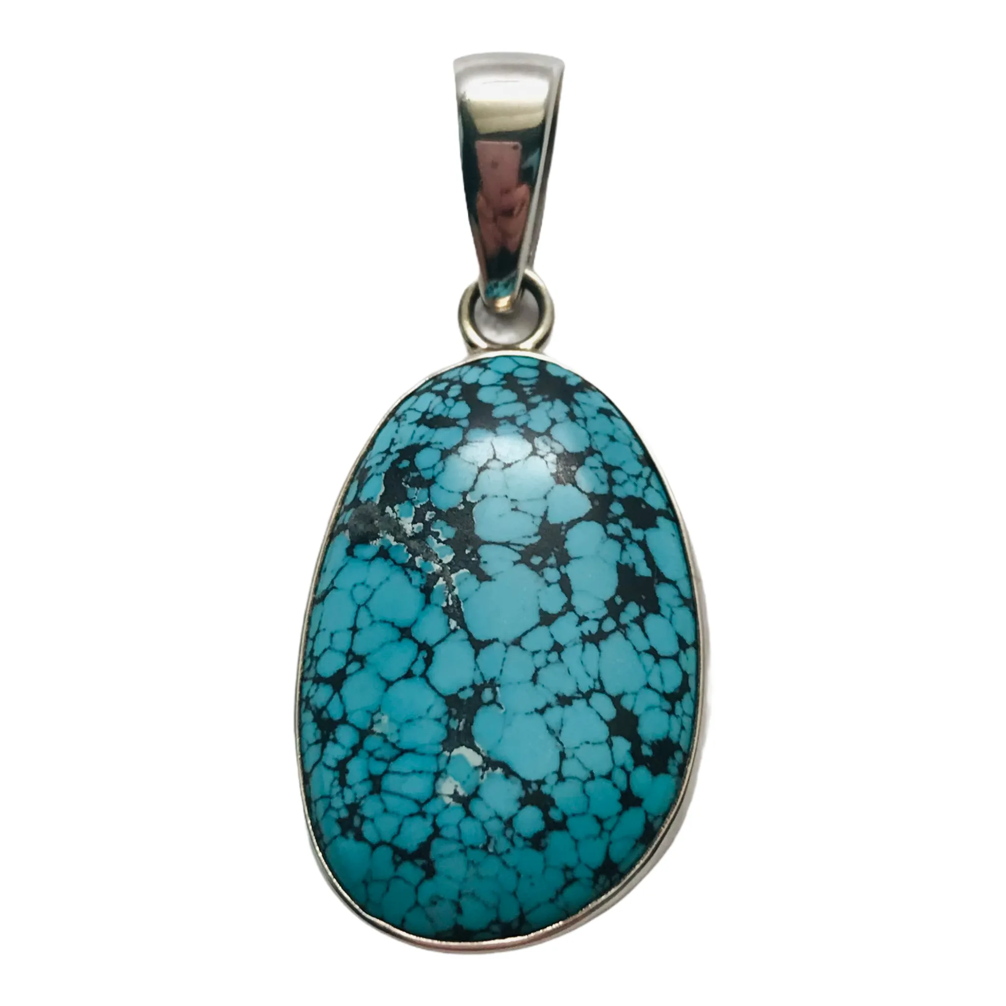 Charles Albert Silver - Turquoise Freeform Pendant