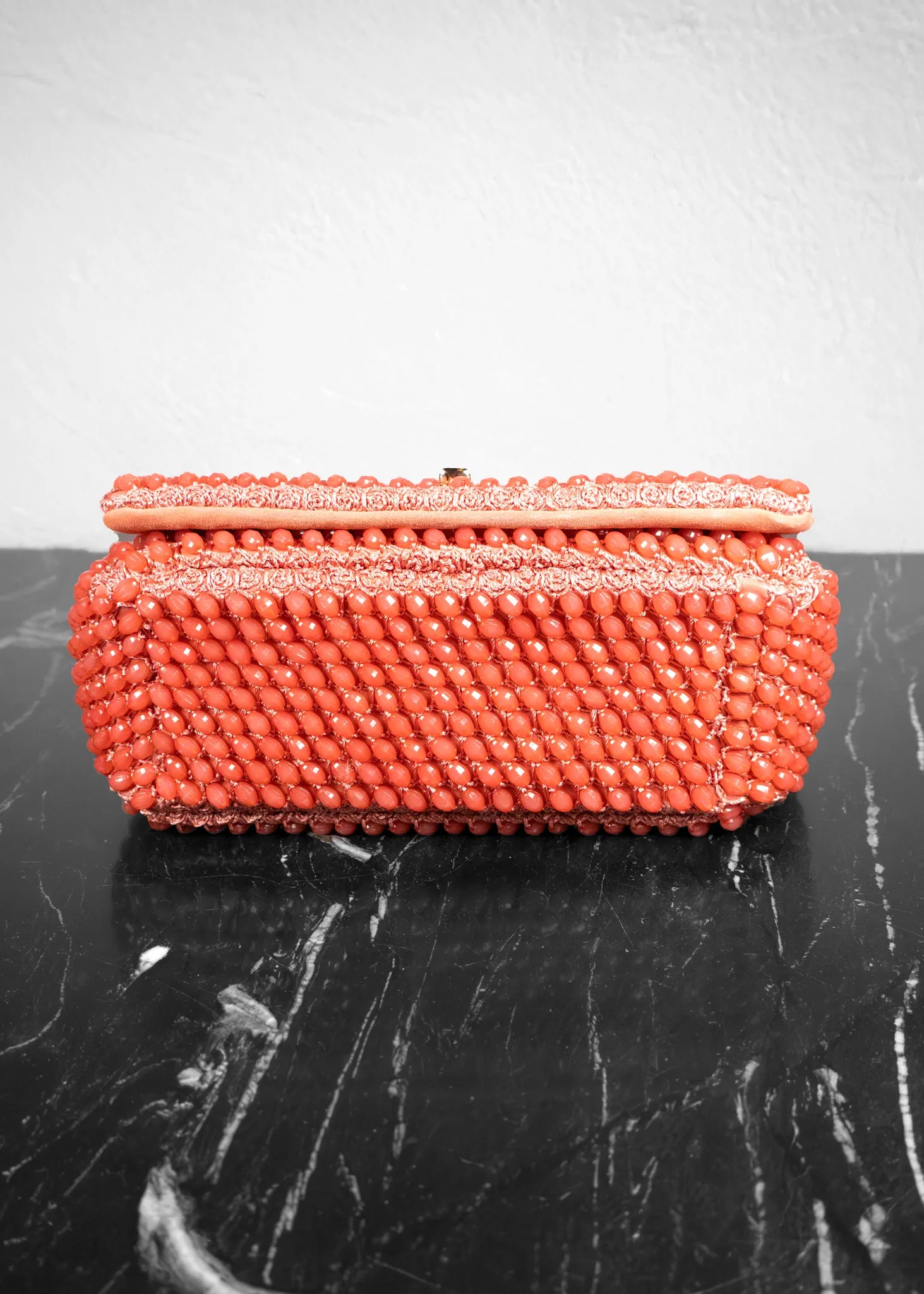 Christian Dior Caro Bag Embellished with Coral Beads