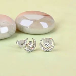 Crescent Moon Star stud