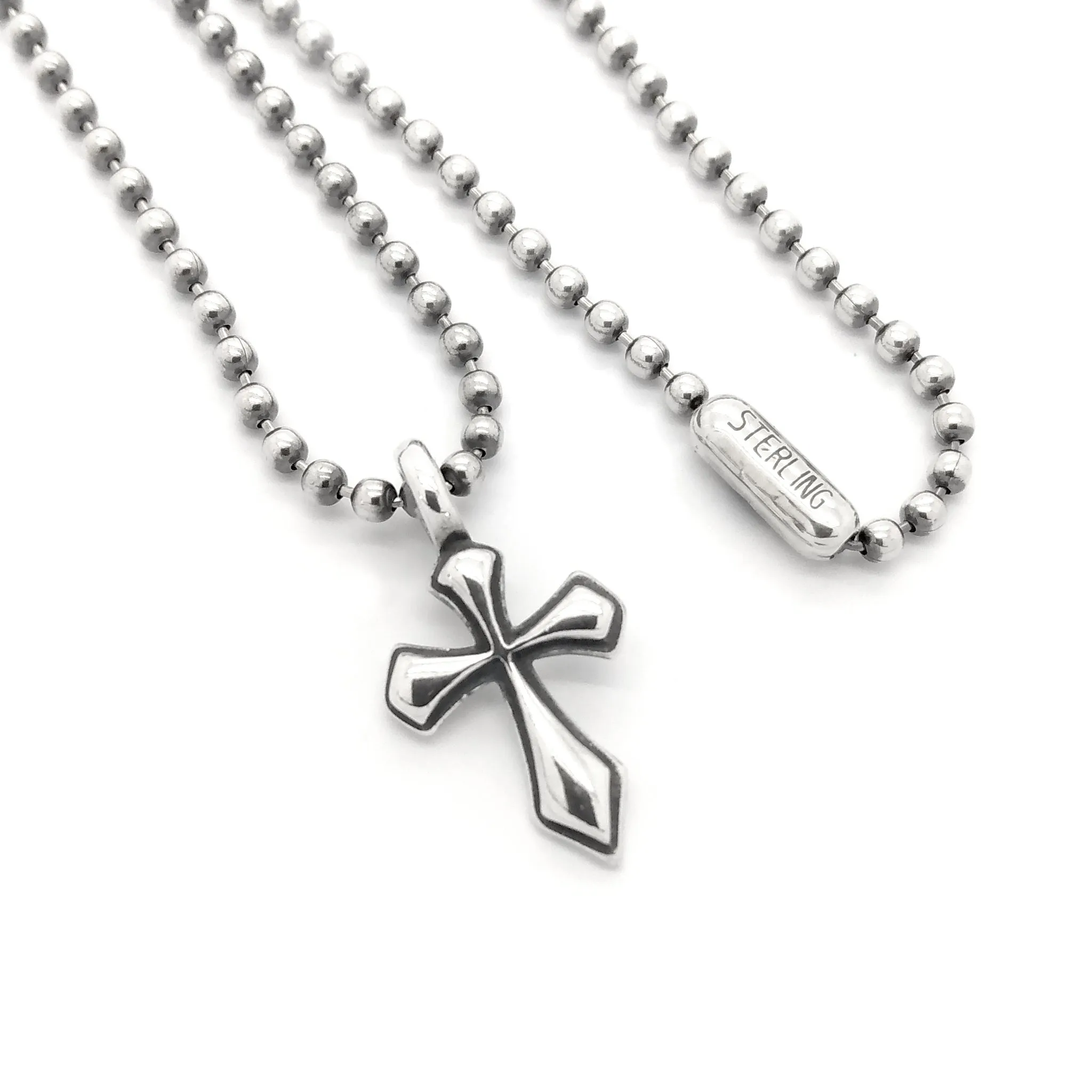 Cross Charm with Ball Chain