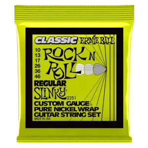 Ernie Ball Regular Slinky Classic Rock N Roll Pure Nickel Wrap Electric Guitar Strings - 10-46 Gauge