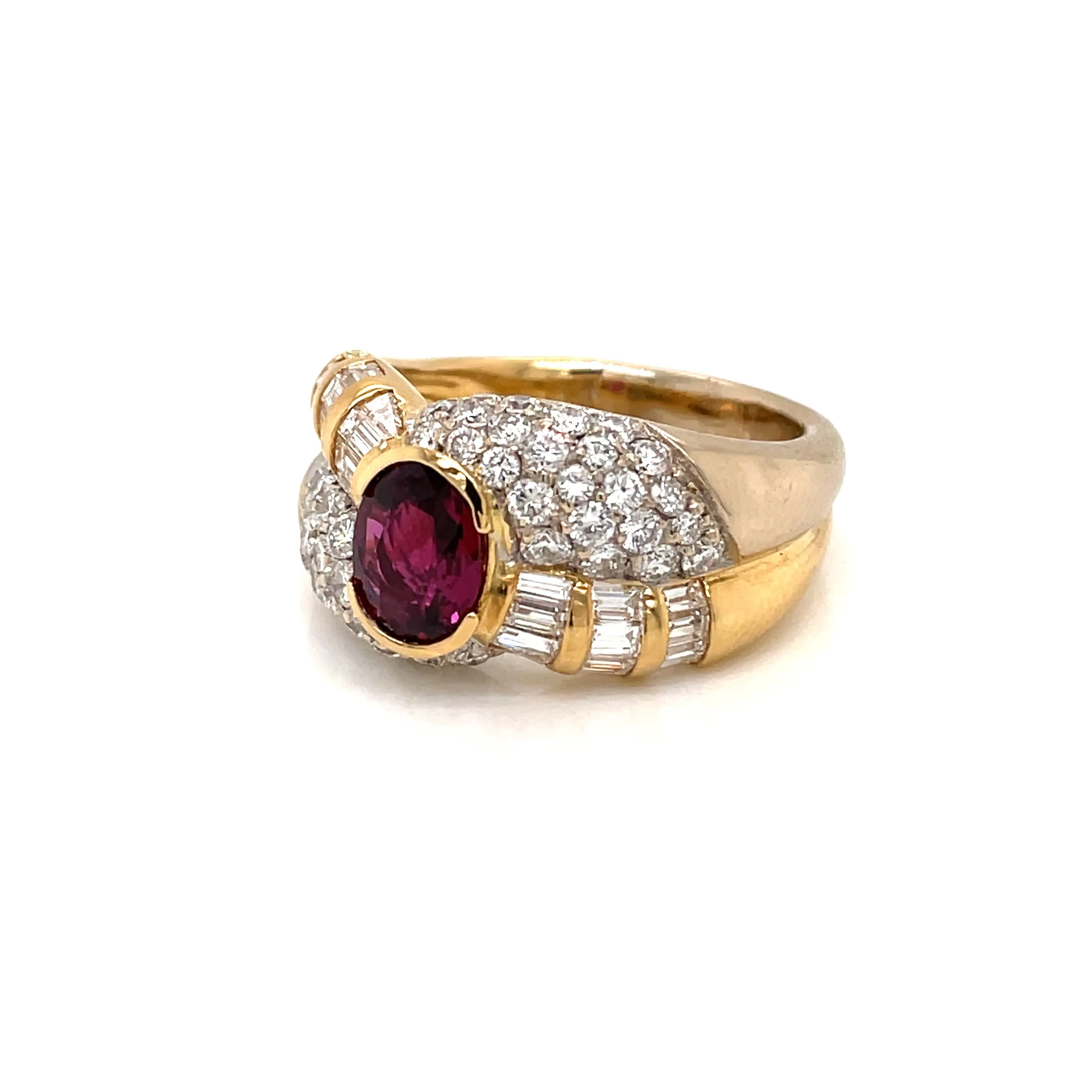 Estate 2 Carat Ruby Diamond Cocktail Ring