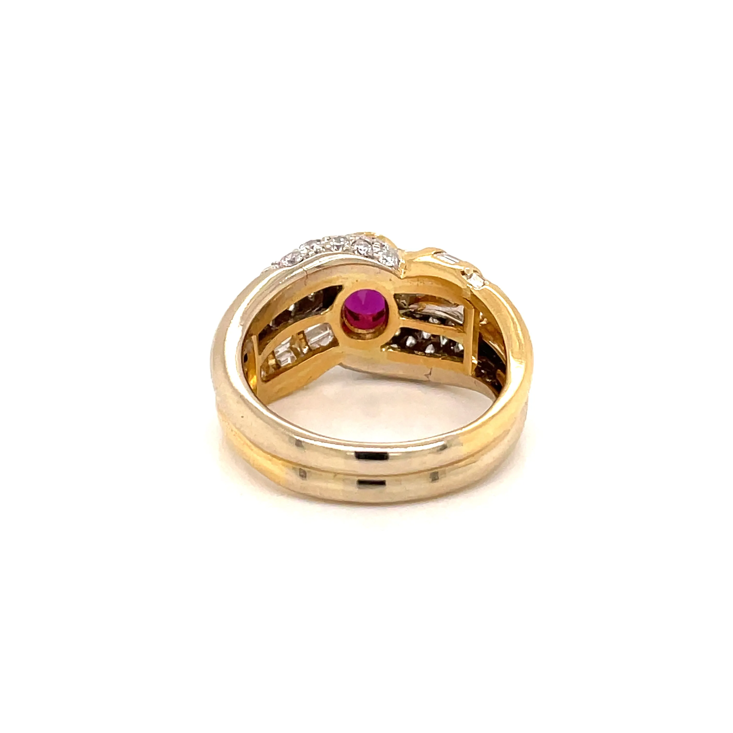 Estate 2 Carat Ruby Diamond Cocktail Ring
