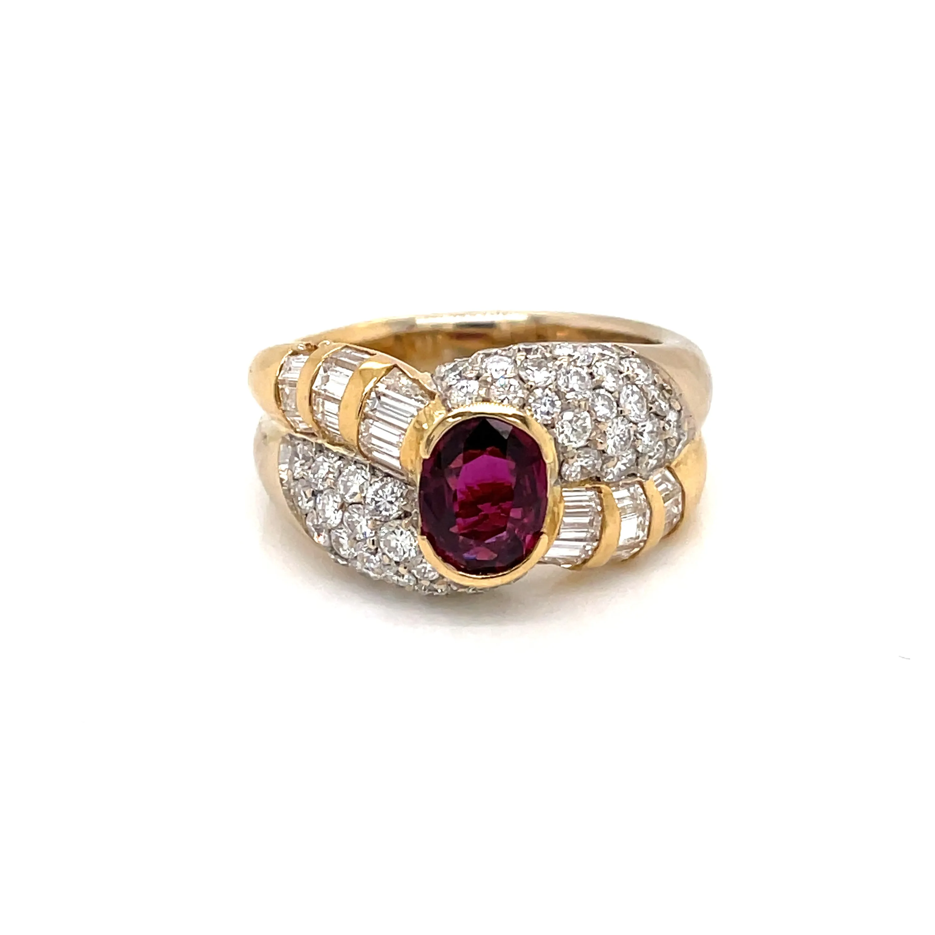 Estate 2 Carat Ruby Diamond Cocktail Ring