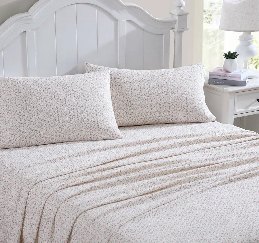 Evie Flannelette Sheet Set Range Soft Pink