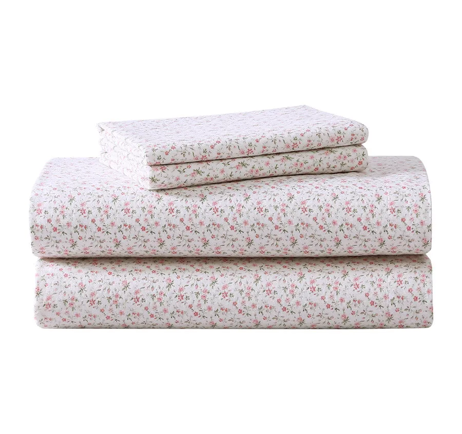 Evie Flannelette Sheet Set Range Soft Pink