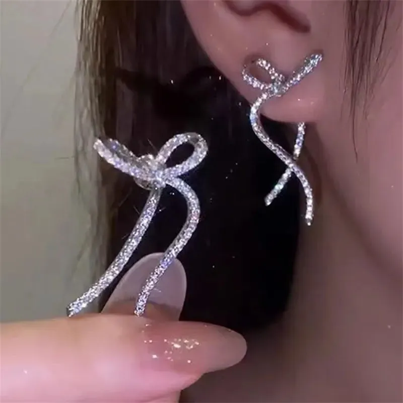 Gold Color Bow Stud Nail Cute Jewelry Piercing Vintage Earring