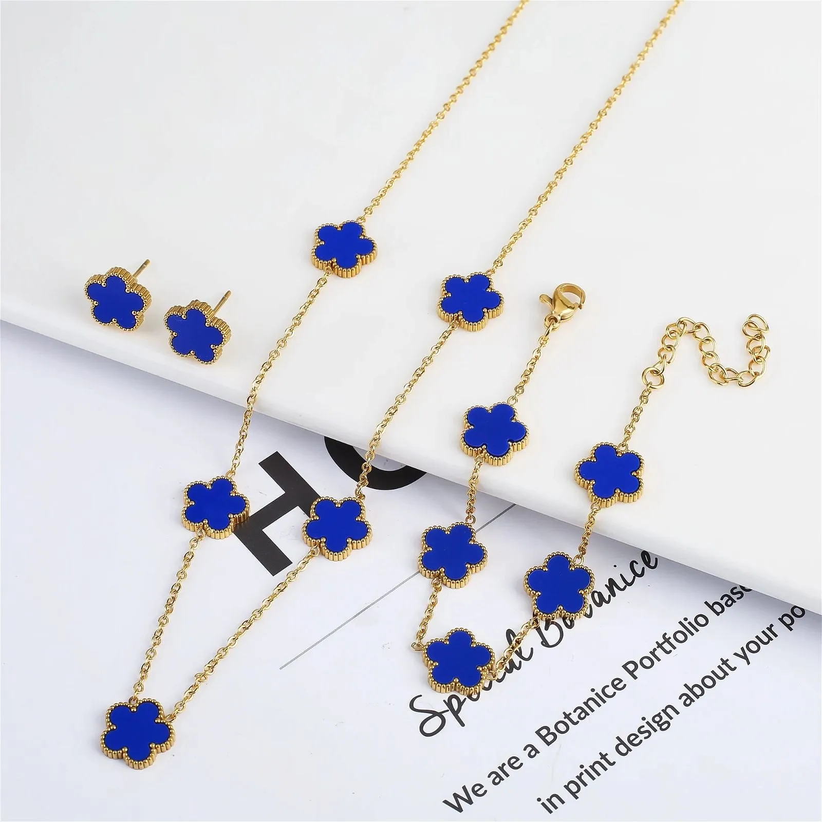 Golden Petals Jewelry Set