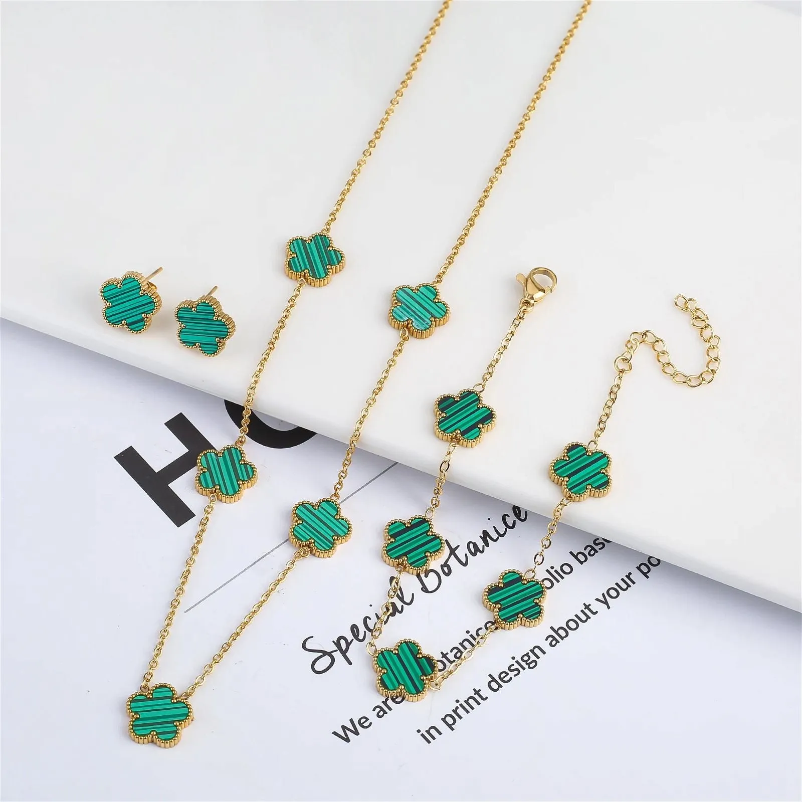 Golden Petals Jewelry Set