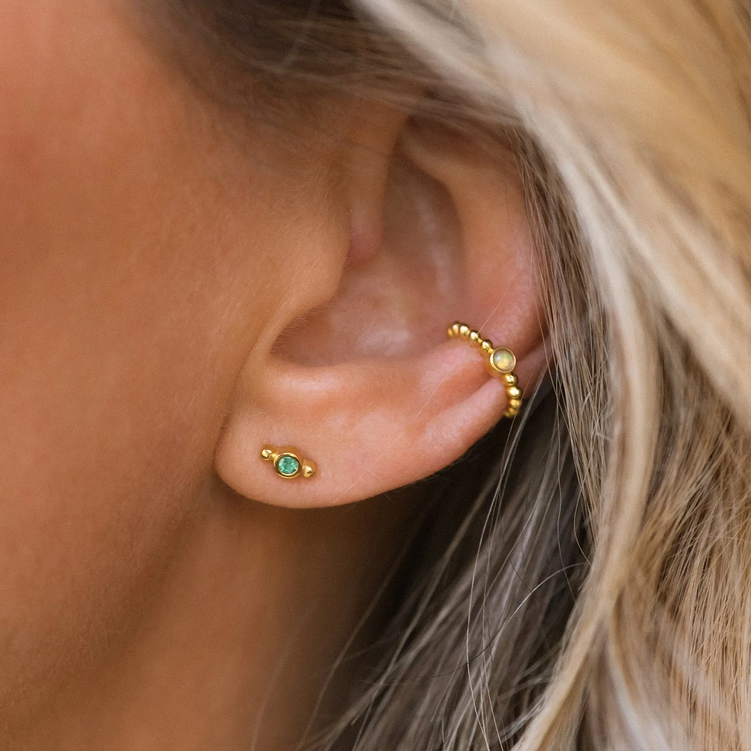Isla Studs | Emerald