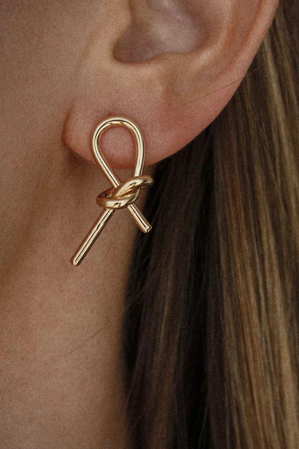 large knot earring gold <br> by sunny afternoon