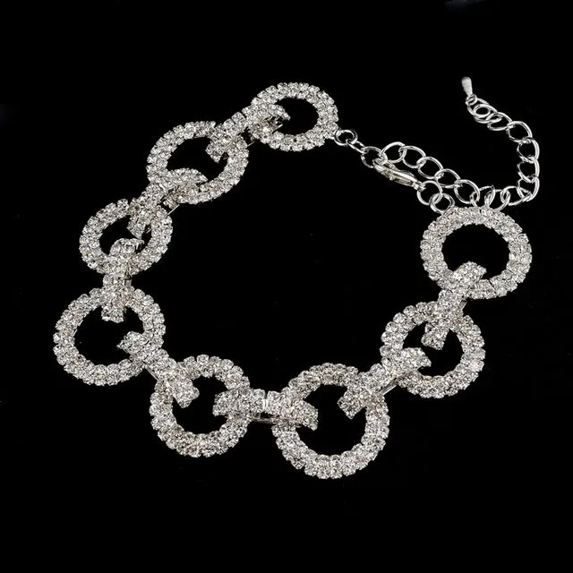 Luxury Crystal Bracelets For Women Silver color Bracelets & Bangles Femme Bridal Wedding Jewelry 2016 Vintage Bracelet SBR150218