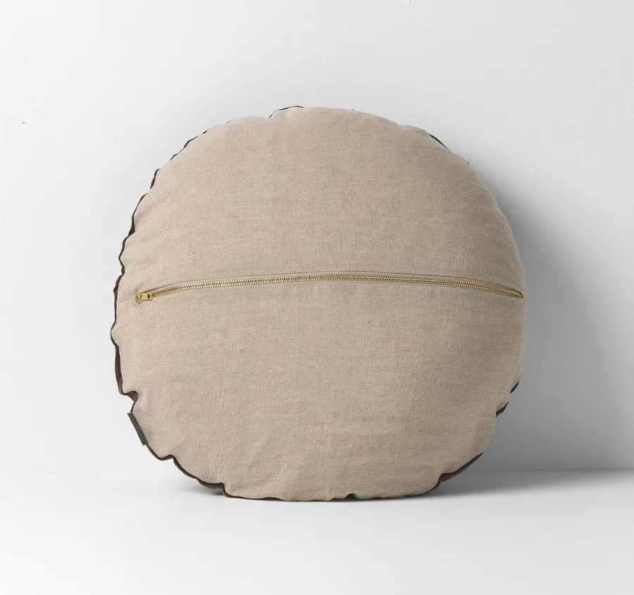 Luxury Velvet 55cm Round Filled Cushion Chocolate