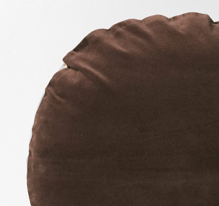 Luxury Velvet 55cm Round Filled Cushion Chocolate