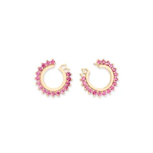 Pink Sapphire Forward Facing Hoops