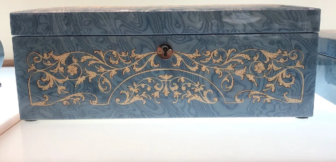Sea Blue Jewelry Box w/ Tray