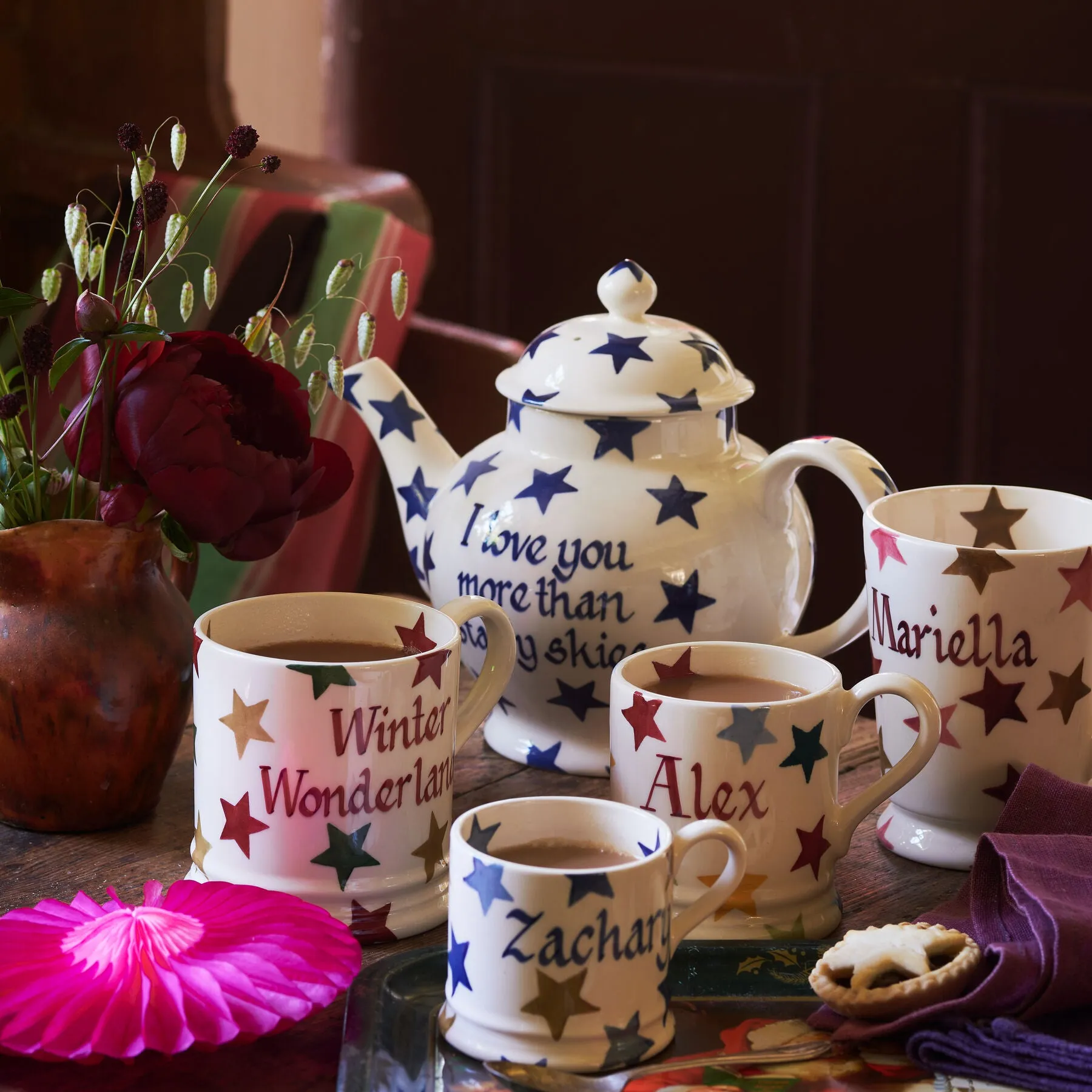Seconds Blue Star 4 Mug Teapot