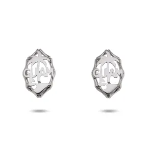 Silver Guam Seal Earrings | Open