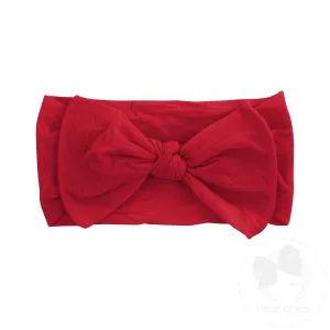 Soft Nylon Girls Baby Band with Nylon Bowtie